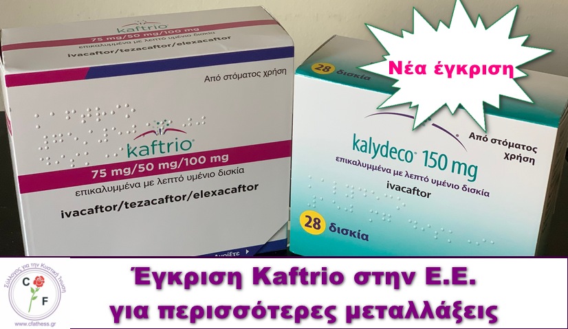 Έγκριση Kaftrio  στην Ε.Ε. για περισσότερες μεταλλάξεις