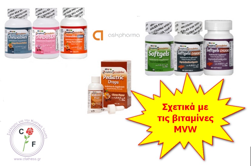 Ανακοίνωση σχετικά με τα σκευάσματα MVW NUTRITIONALS